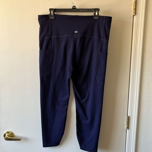 GAP Fit Maternity Leggings Size Large Regular GUC Navy - Picture 2 of 4